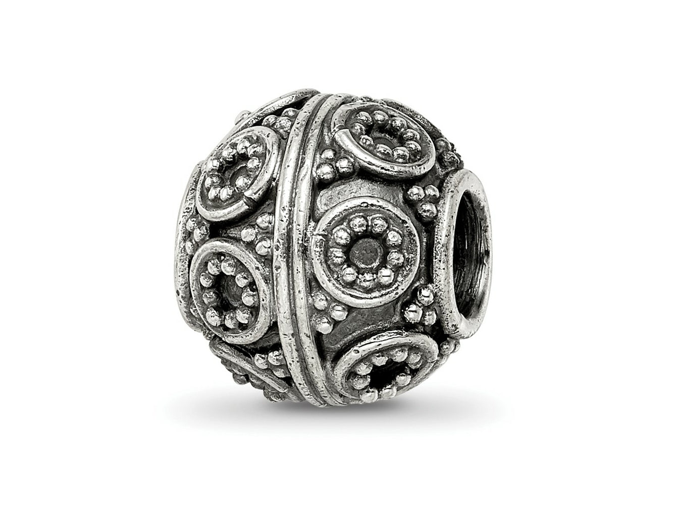 Reflections 925 Sterling Silver Hand Made Decorative Bali Bead 10 x 10 mm.