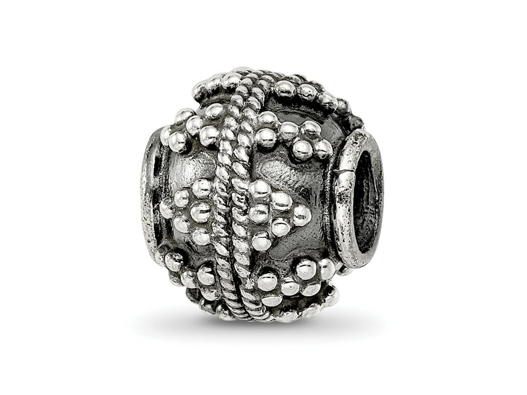 Reflections 925 Sterling Silver Hand Made Decorative Bali Bead 10 x 10 mm.