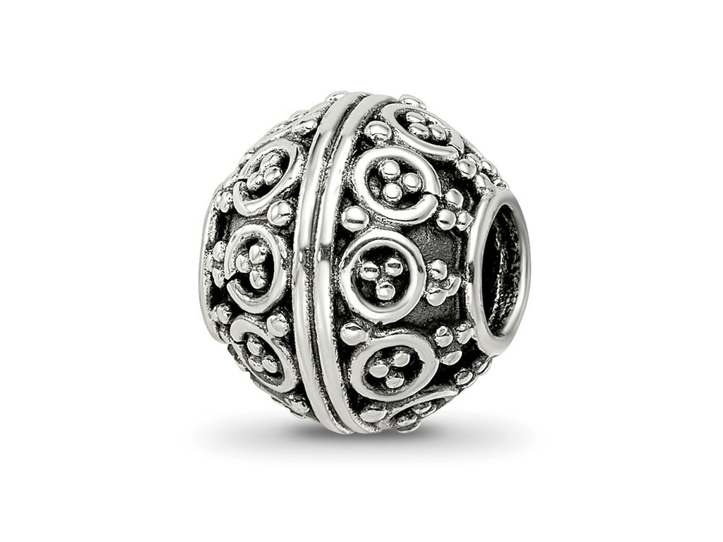 Reflections 925 Sterling Silver Hand Made Decorative Bali Bead 10 x 10 mm.