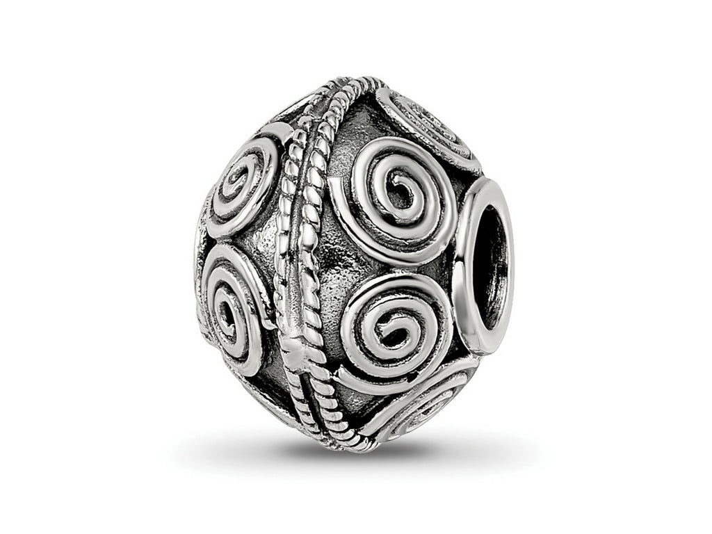 Reflections 925 Sterling Silver Hand Made Decorative Bali Bead 10 x 10 mm.