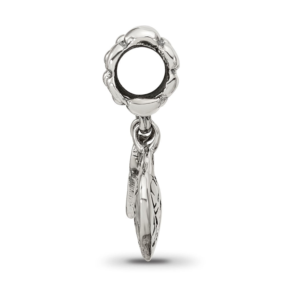 Reflections 925 Sterling Silver Heart and Key Dangle Bead 19 x 8 mm.