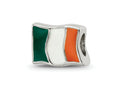 Reflections 925 Sterling Silver Enameled Ireland Flag Bead 7 x 10 mm.