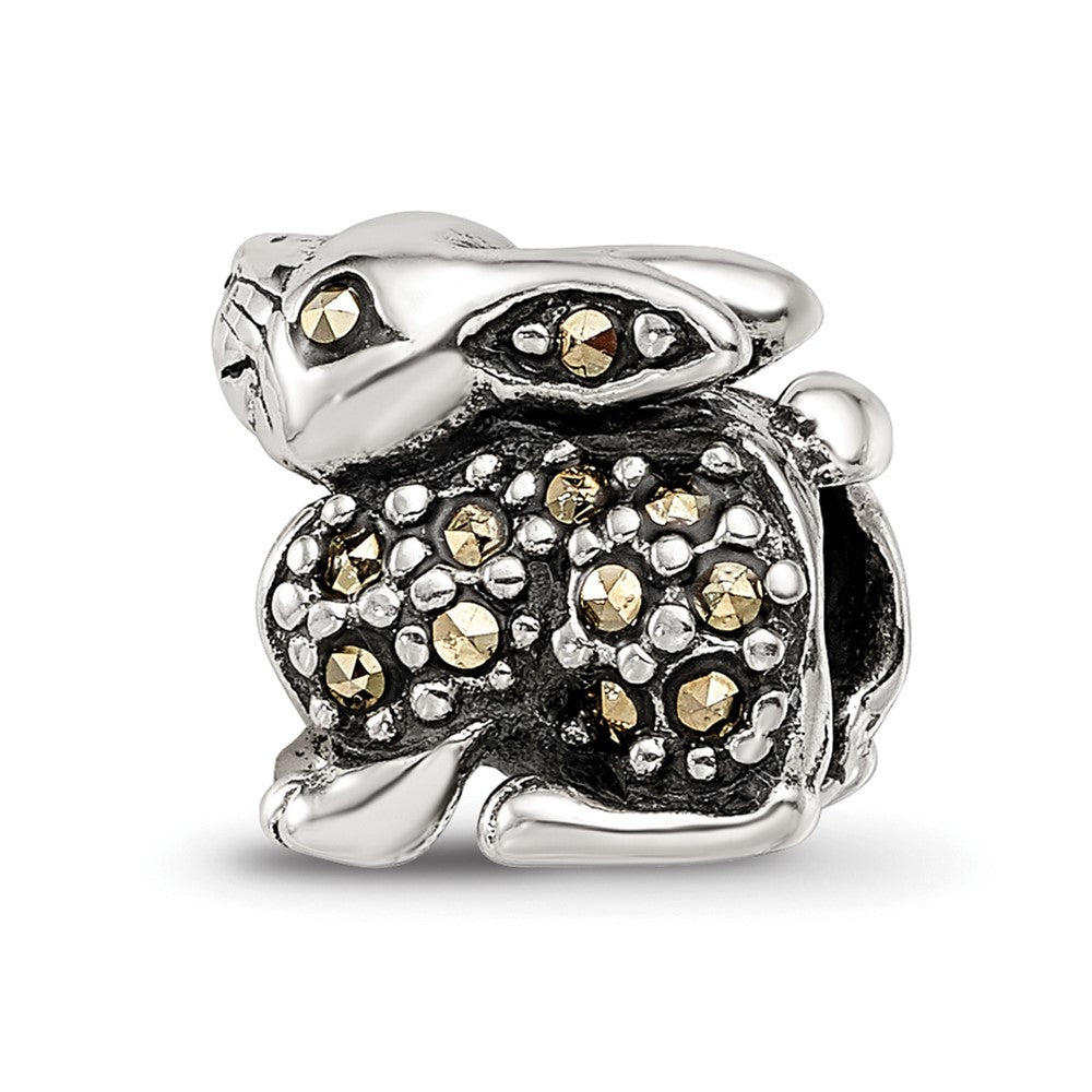 Reflections 925 Sterling Silver Marcasite Rabbit Bead 9 x 10 mm.