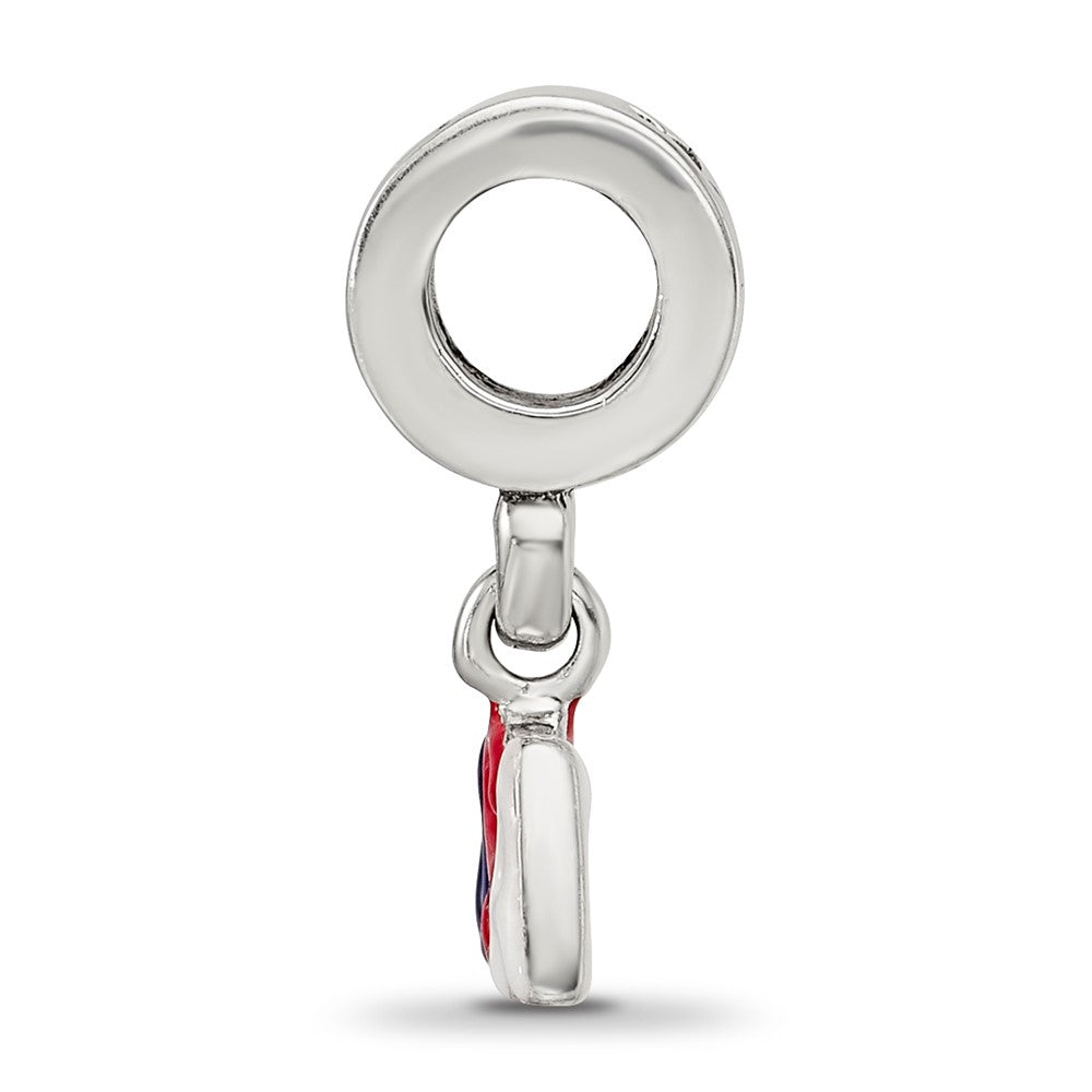 Reflections 925 Sterling Silver Enameled USA Dangle Bead 15 x 8 mm.