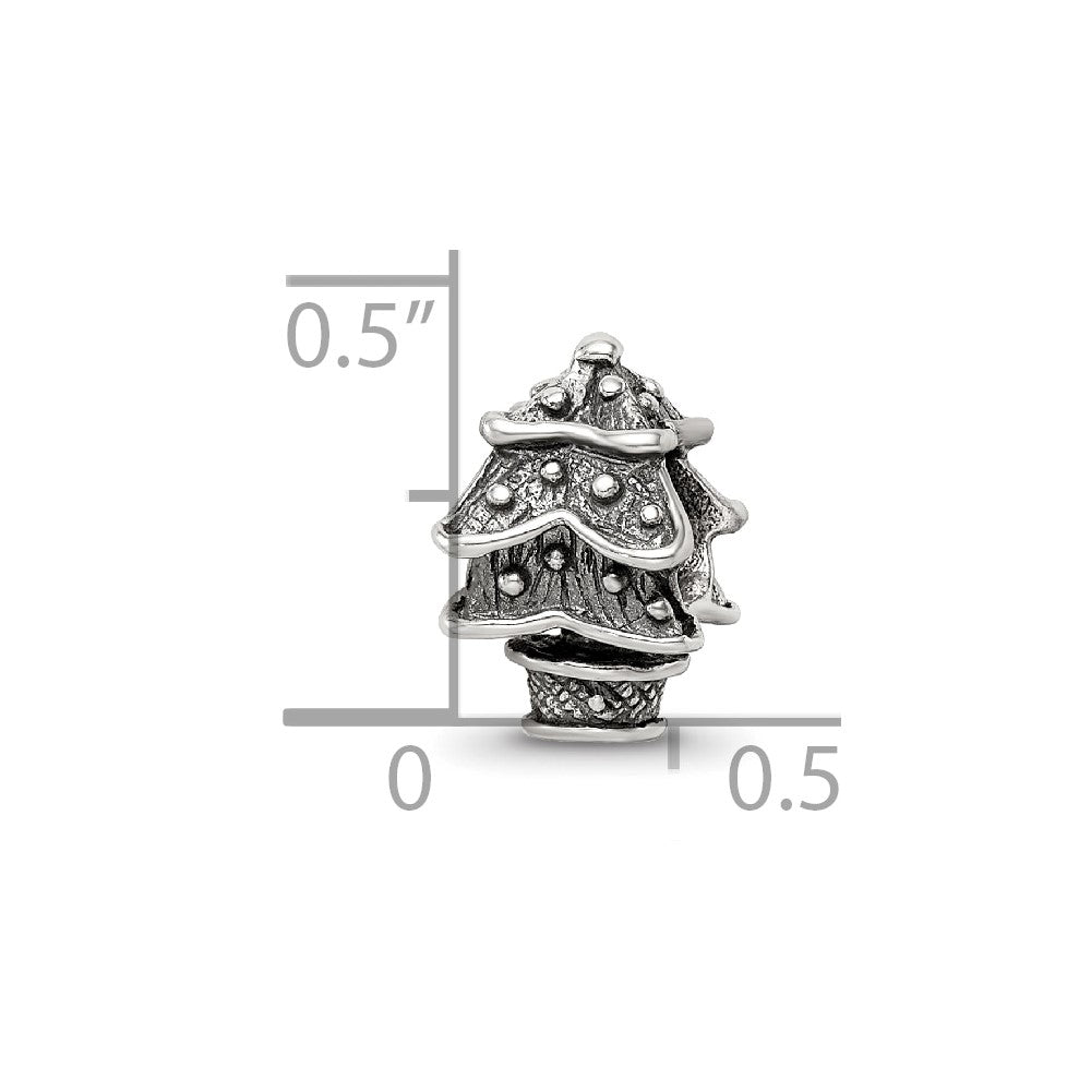 Reflections 925 Sterling Silver Christmas Tree Bead 10 x 7 mm
