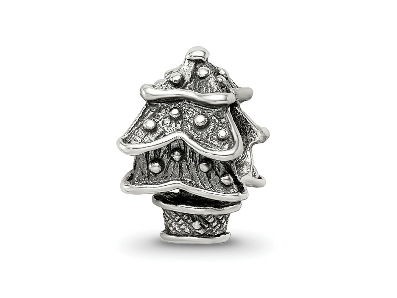 Reflections 925 Sterling Silver Christmas Tree Bead 10 x 7 mm