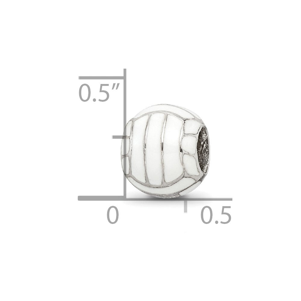 Reflections 925 Sterling Silver Enameled Volleyball Bead 9 x 8 mm