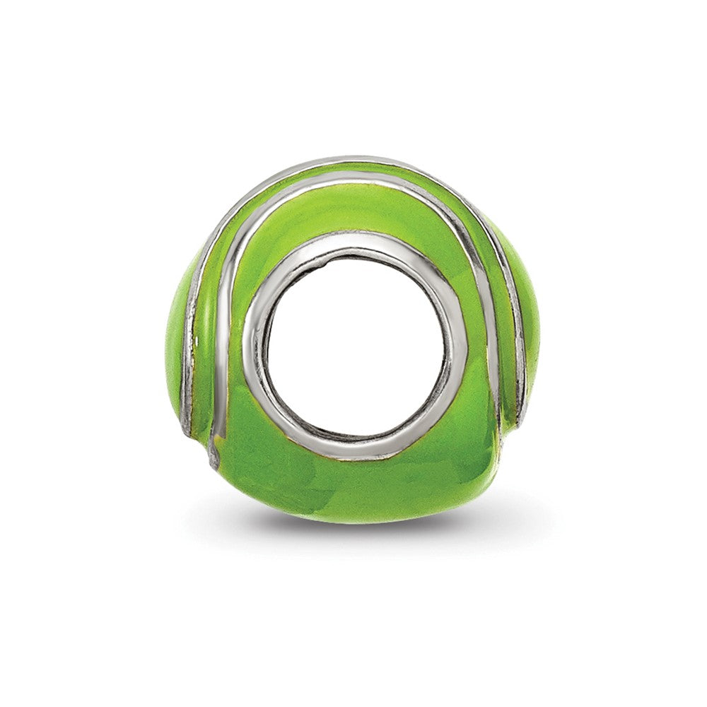 Reflections 925 Sterling Silver Enameled Tennis Ball Bead 9 x 8 mm