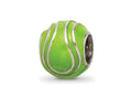 Reflections 925 Sterling Silver Enameled Tennis Ball Bead 9 x 8 mm