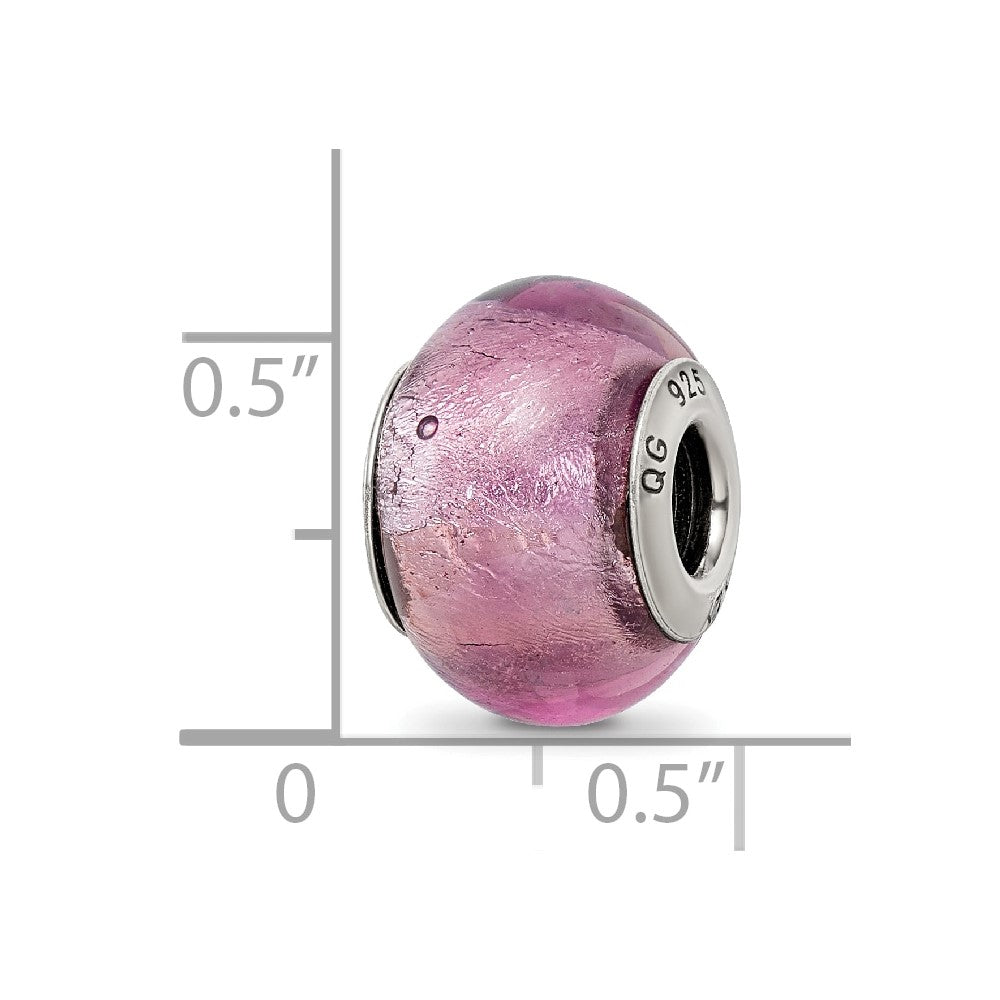 Reflections 925 Sterling Silver Lavender Italian Murano Bead 13 x 10 mm