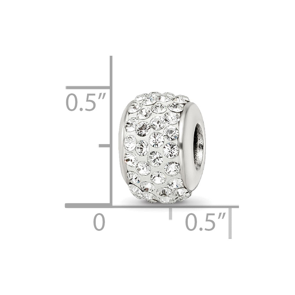 Reflections 925 Sterling Silver White Full Preciosa Crystal Bead 12 x 8 mm