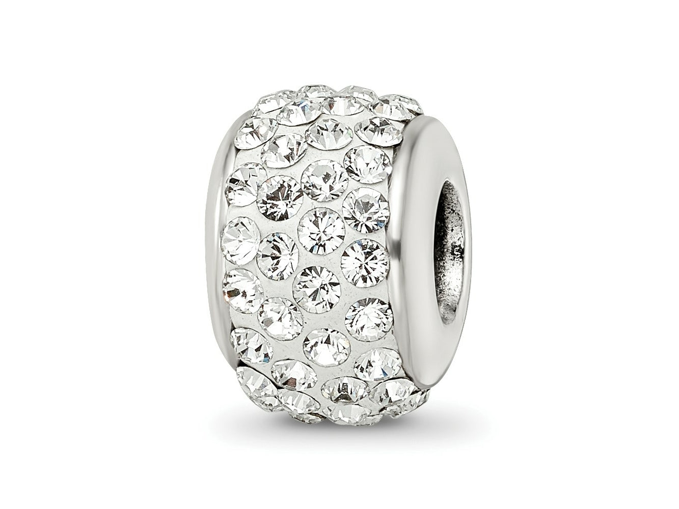 Reflections 925 Sterling Silver White Full Preciosa Crystal Bead 12 x 8 mm