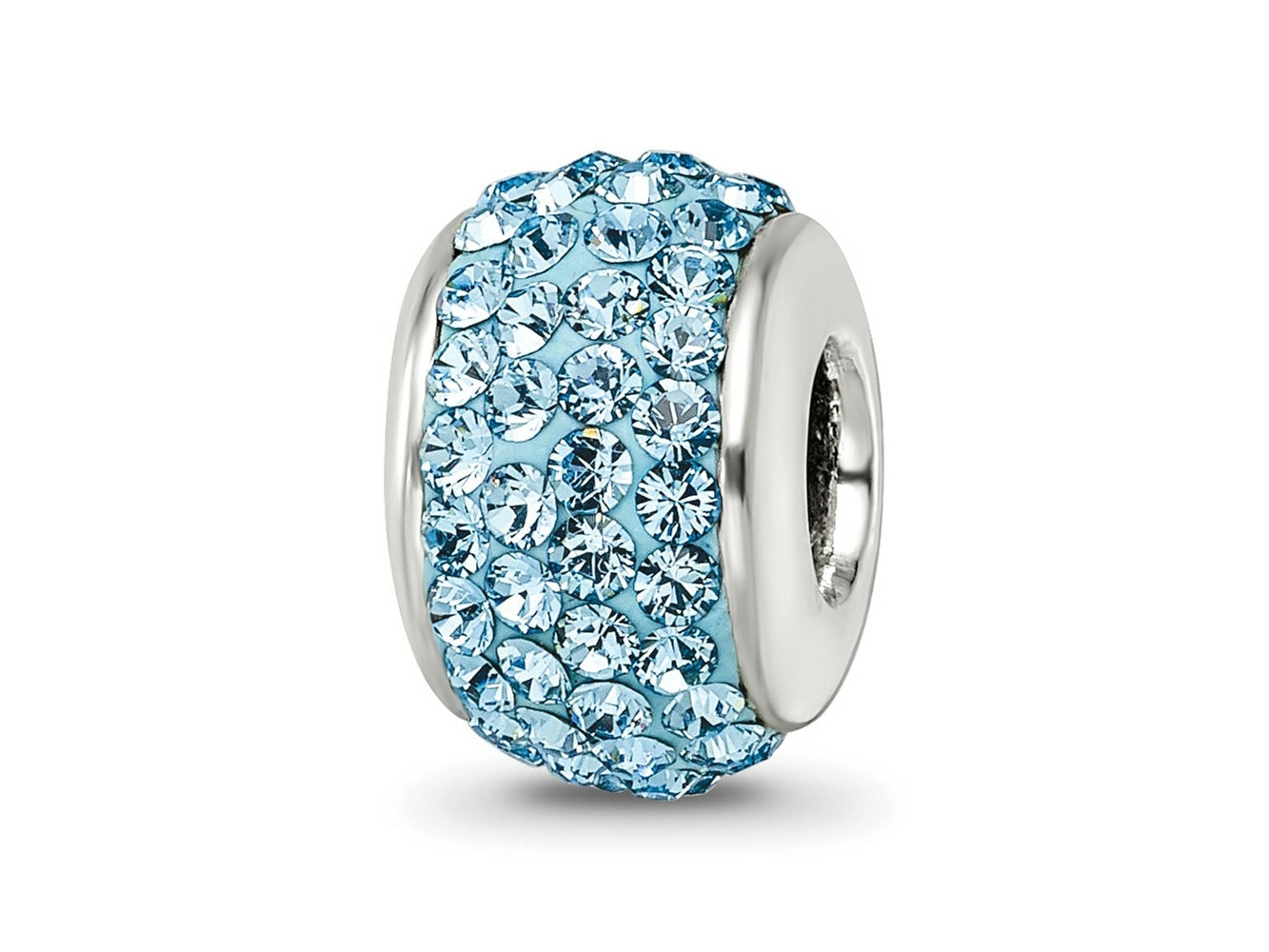 Reflections 925 Sterling Silver Sky Blue Full Preciosa Crystal Bead 12 x 8 mm
