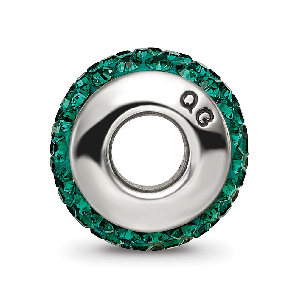 Reflections 925 Sterling Silver Medium Green Full Preciosa Crystal Bead 12 x 8 mm