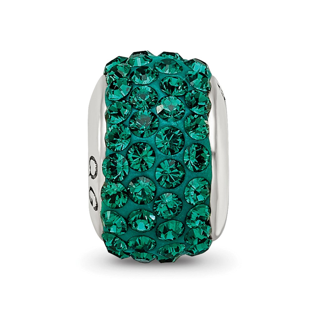 Reflections 925 Sterling Silver Medium Green Full Preciosa Crystal Bead 12 x 8 mm