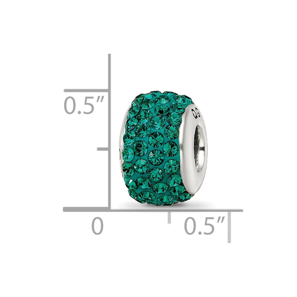 Reflections 925 Sterling Silver Medium Green Full Preciosa Crystal Bead 12 x 8 mm