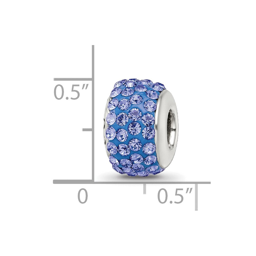 Reflections 925 Sterling Silver Blue Full Preciosa Crystal Bead 12 x 8 mm