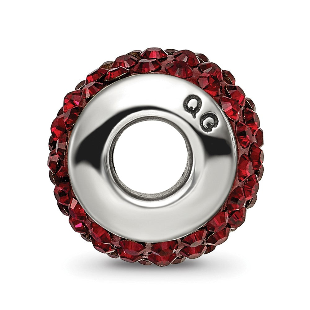 Reflections 925 Sterling Silver Dark Maroon Full Preciosa Crystal Bead 12 x 8 mm