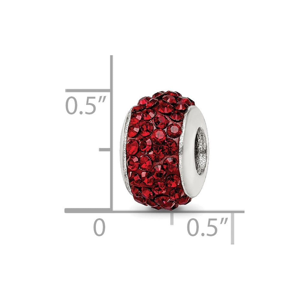 Reflections 925 Sterling Silver Dark Maroon Full Preciosa Crystal Bead 12 x 8 mm