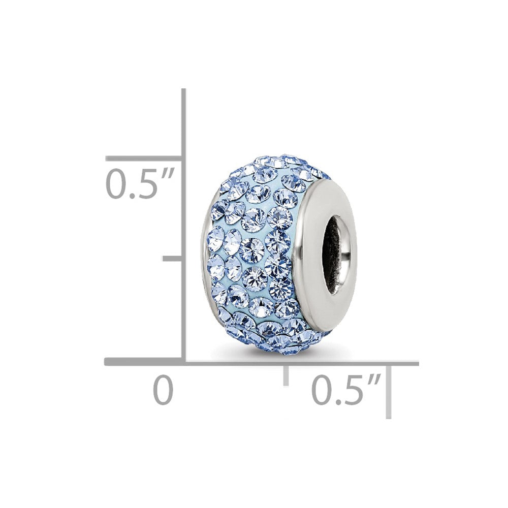 Reflections 925 Sterling Silver Light Blue Full Preciosa Crystal Bead 12 x 8 mm