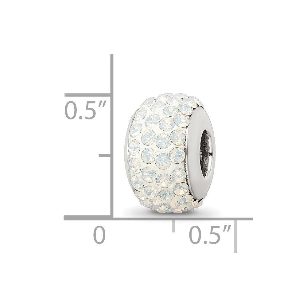Reflections 925 Sterling Silver Cream Full Preciosa Crystal Bead 12 x 8 mm