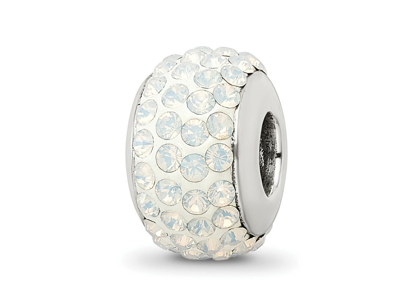 Reflections 925 Sterling Silver Cream Full Preciosa Crystal Bead 12 x 8 mm