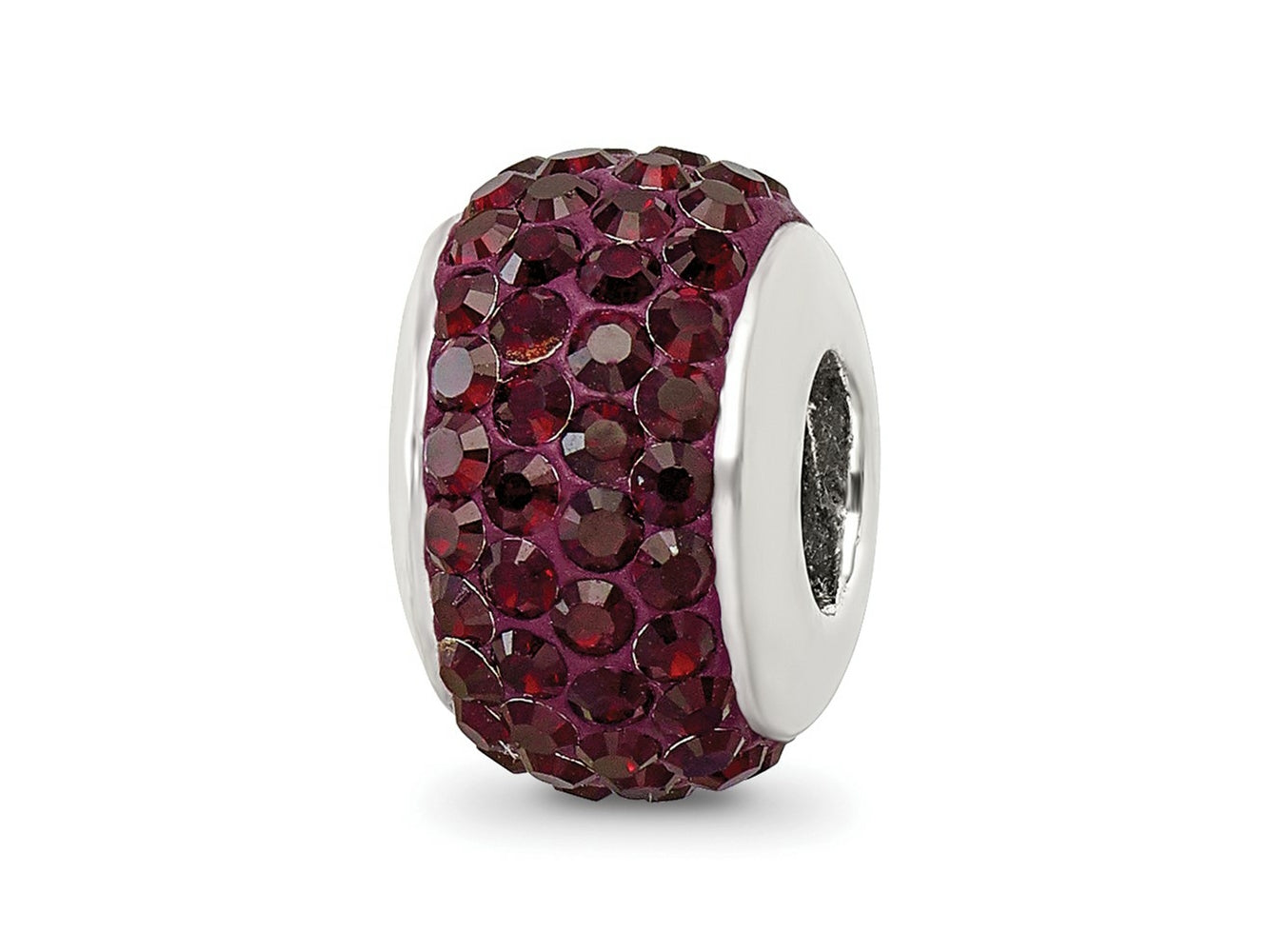 Reflections 925 Sterling Silver Crimson Full Preciosa Crystal Bead 12 x 8 mm