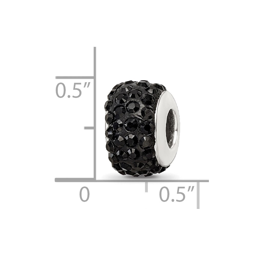 Reflections 925 Sterling Silver Black Full Preciosa Crystal Bead 12 x 8 mm