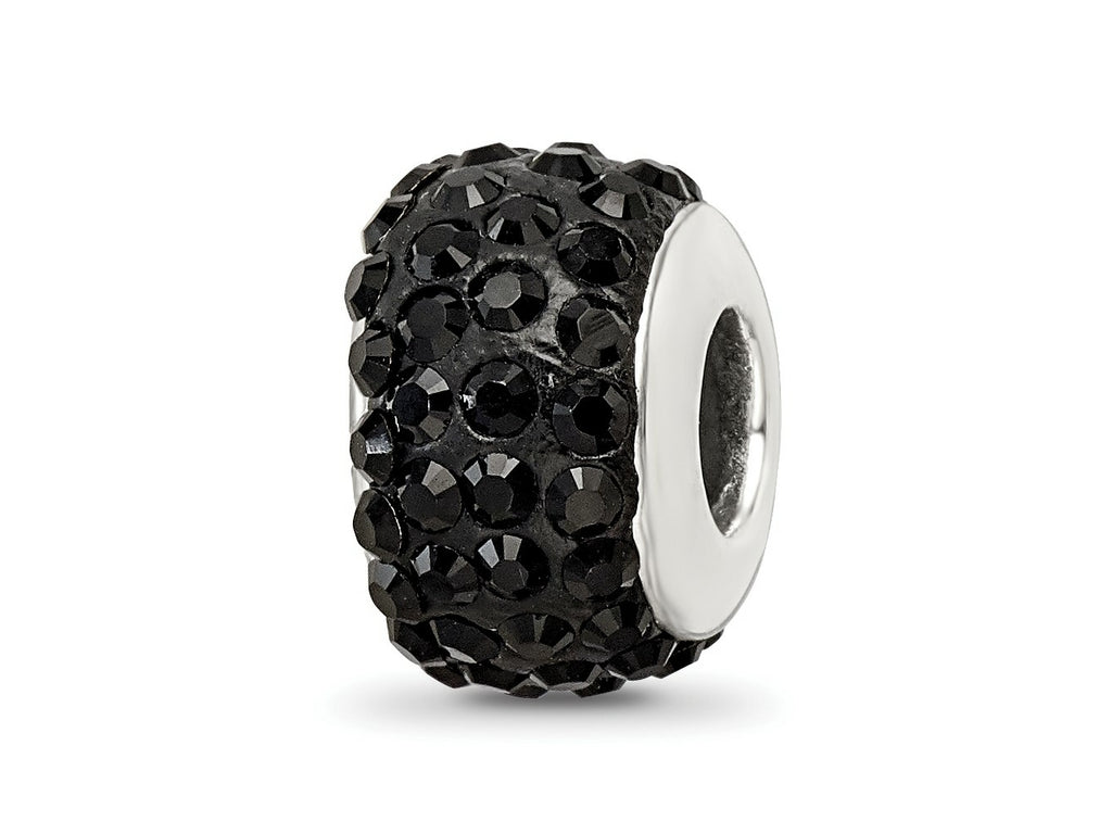 Reflections 925 Sterling Silver Black Full Preciosa Crystal Bead 12 x 8 mm