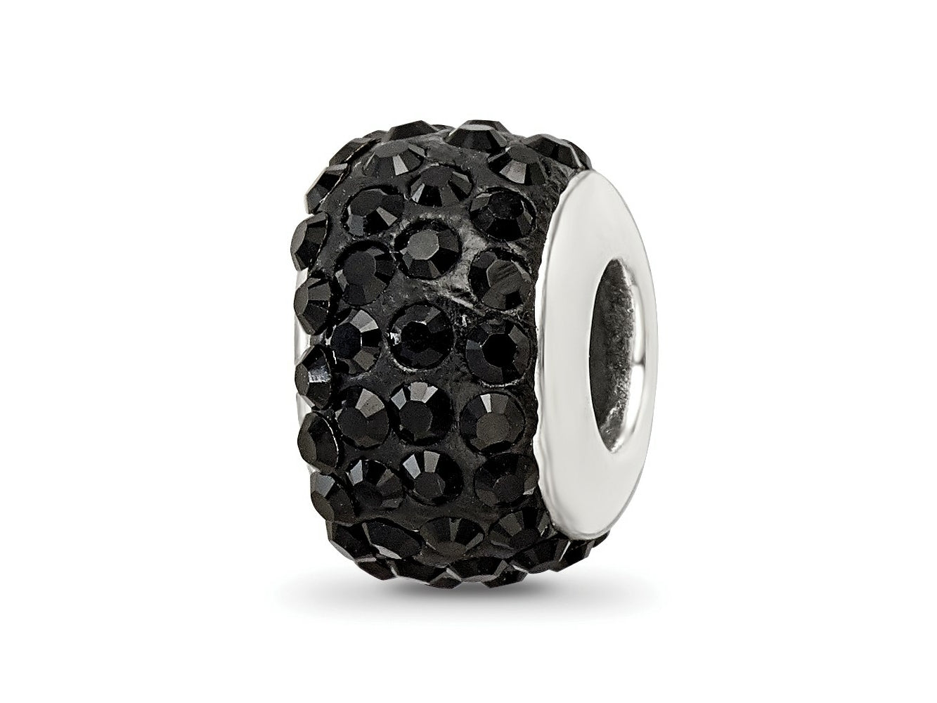 Reflections 925 Sterling Silver Black Full Preciosa Crystal Bead 12 x 8 mm