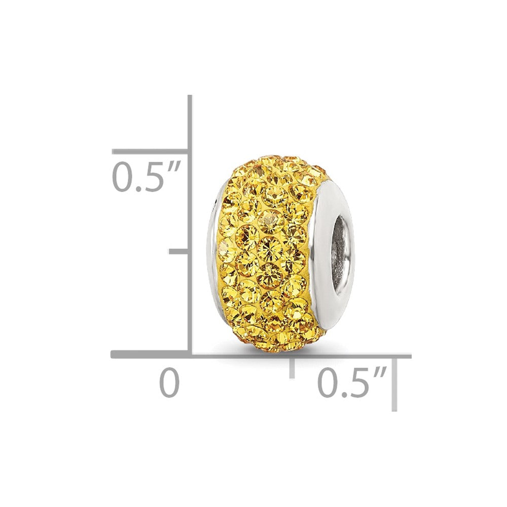 Reflections 925 Sterling Silver Yellow Full Preciosa Crystal Bead 12 x 8 mm