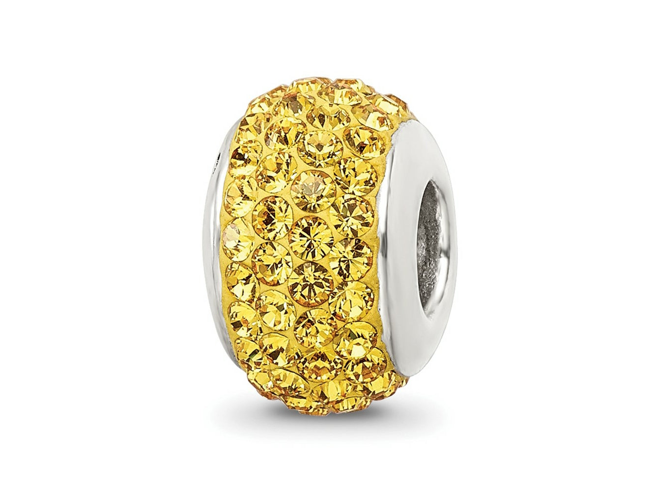 Reflections 925 Sterling Silver Yellow Full Preciosa Crystal Bead 12 x 8 mm