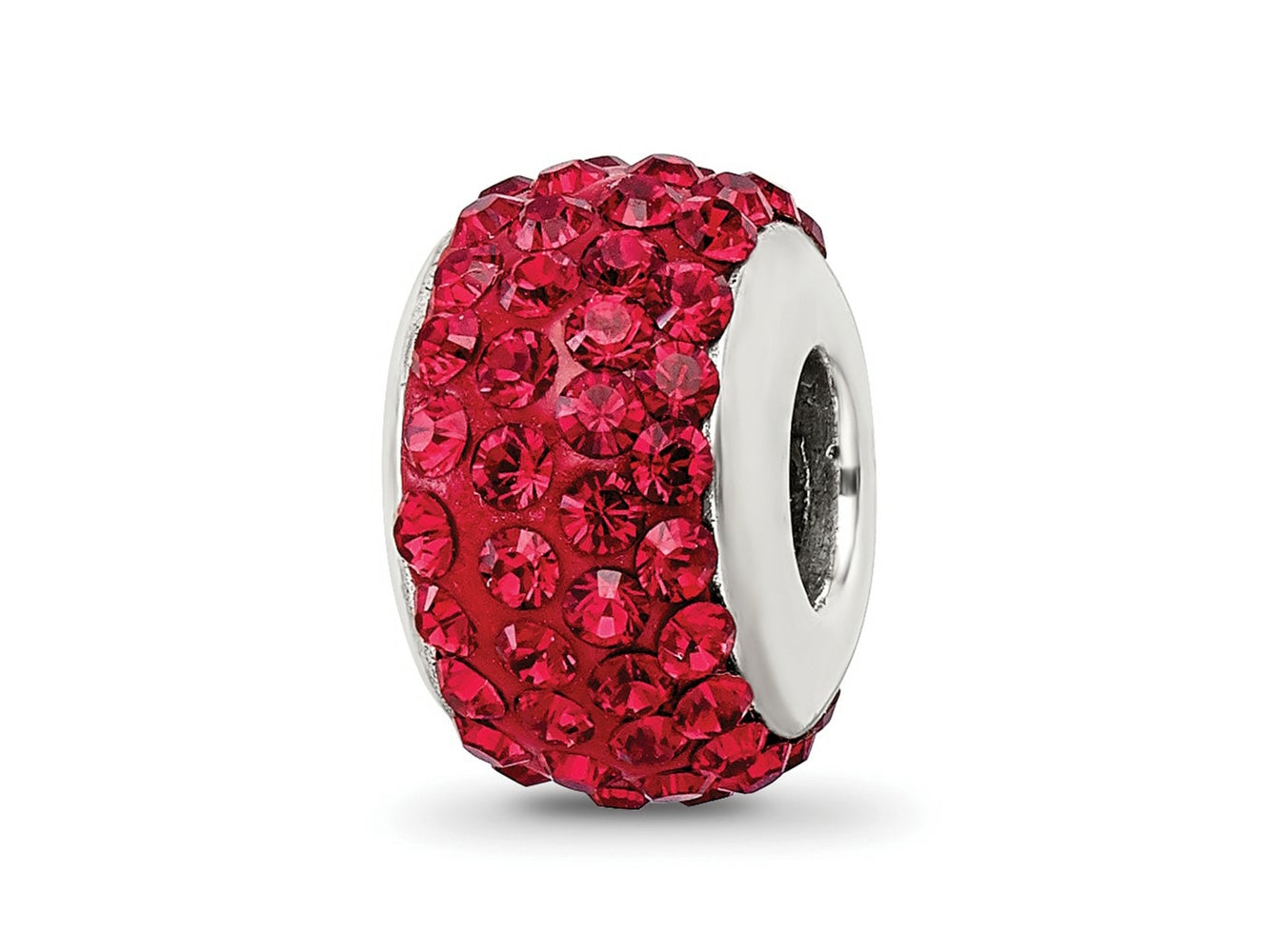 Reflections 925 Sterling Silver Scarlet Full Preciosa Crystal Bead 12 x 8 mm
