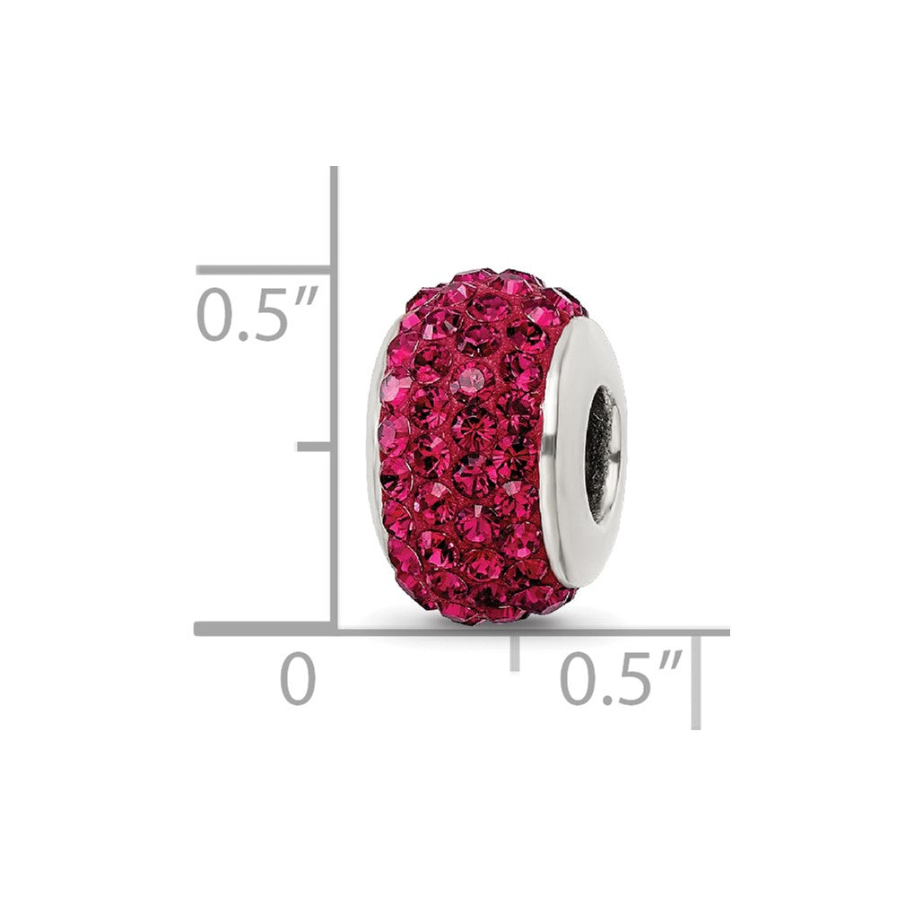 Reflections 925 Sterling Silver Maroon Full Preciosa Crystal Bead 12 x 8 mm