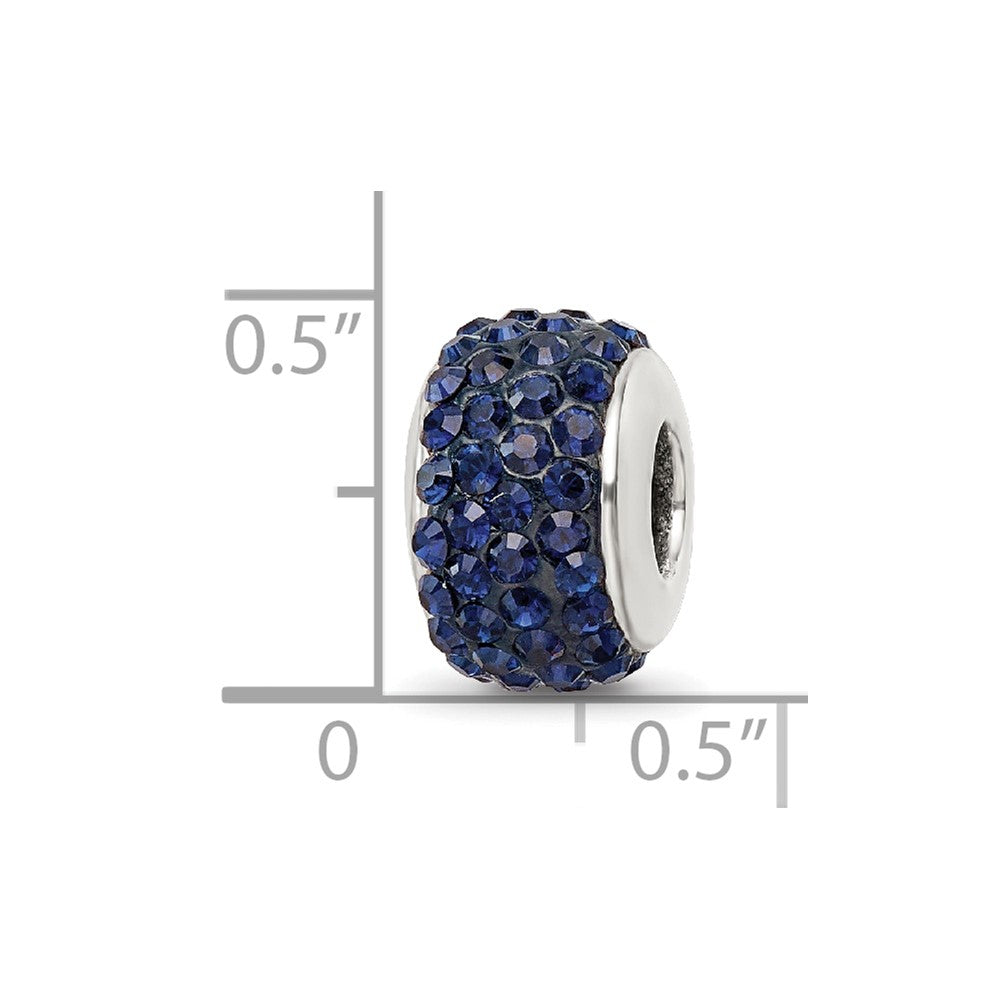 Reflections 925 Sterling Silver Dark Blue/Navy Full Preciosa Crystal Bead 10 x 4 mm
