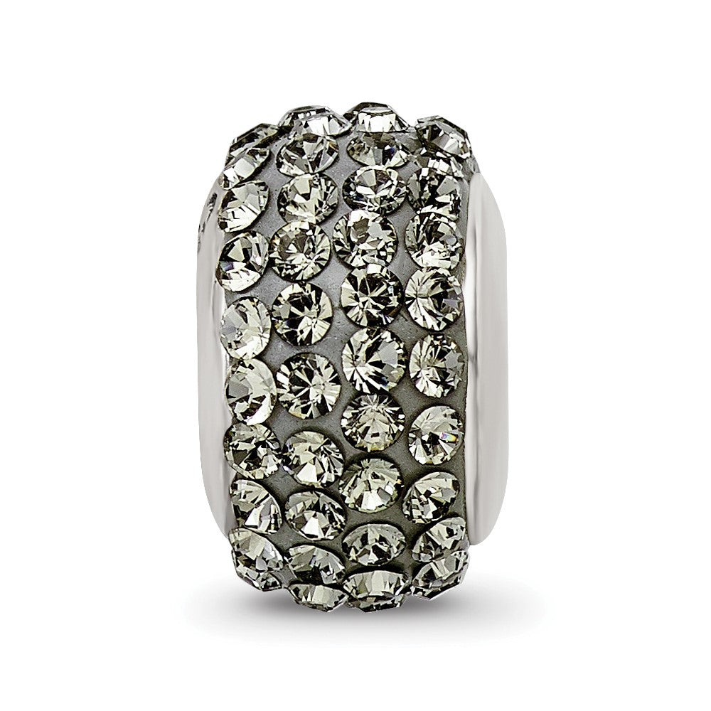 Reflections 925 Sterling Silver Silver/Grey Full Preciosa Crystal Bead 12 x 8 mm