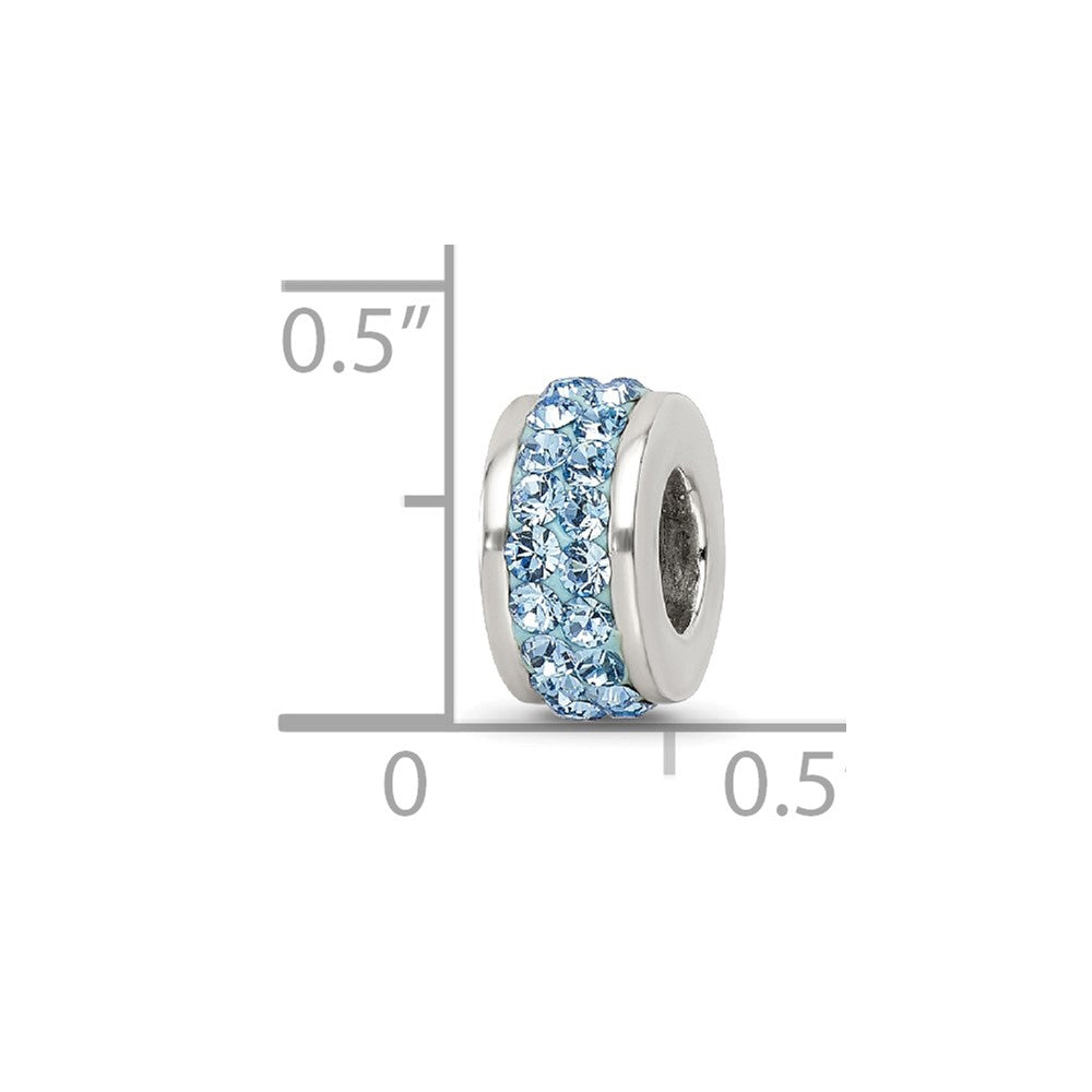 Reflections 925 Sterling Silver Sky Blue Double Row Preciosa Crystal Bead 10 x 4 mm