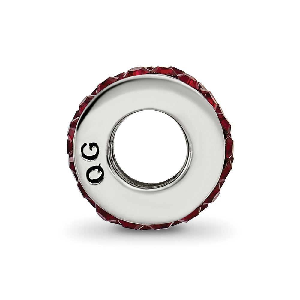 Reflections 925 Sterling Silver Dark Maroon Double Row Preciosa Crystal Bead 10 x 4 mm