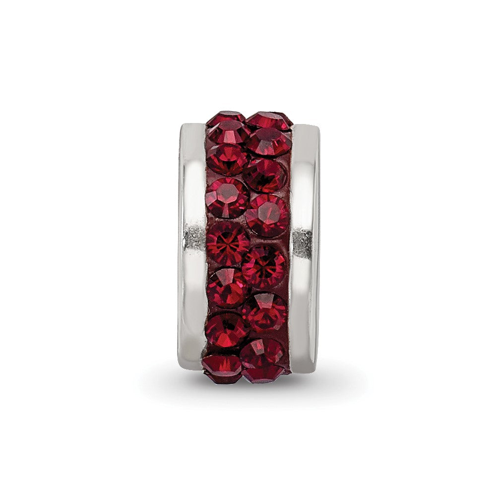 Reflections 925 Sterling Silver Dark Maroon Double Row Preciosa Crystal Bead 10 x 4 mm