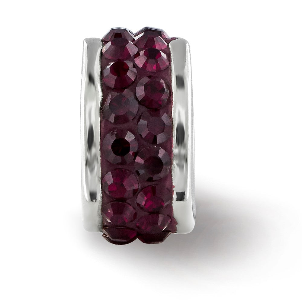 Reflections 925 Sterling Silver Dark Maroon Double Row Preciosa Crystal Bead 10 x 4 mm