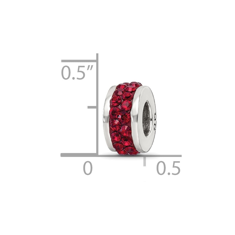 Reflections 925 Sterling Silver Dark Maroon Double Row Preciosa Crystal Bead 10 x 4 mm