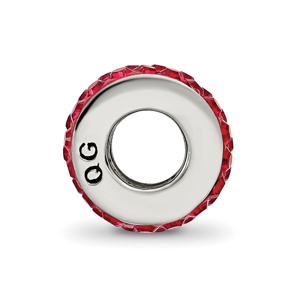 Reflections 925 Sterling Silver Red Double Row Preciosa Crystal Bead 10 x 4 mm