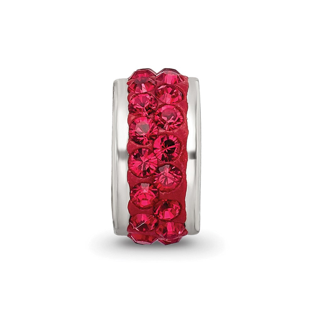 Reflections 925 Sterling Silver Red Double Row Preciosa Crystal Bead 10 x 4 mm