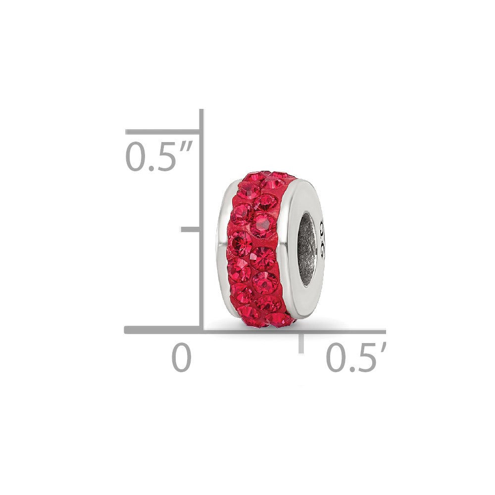 Reflections 925 Sterling Silver Red Double Row Preciosa Crystal Bead 10 x 4 mm