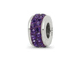 Reflections 925 Sterling Silver Purple Double Row Preciosa Crystal Bead 10 x 4 mm