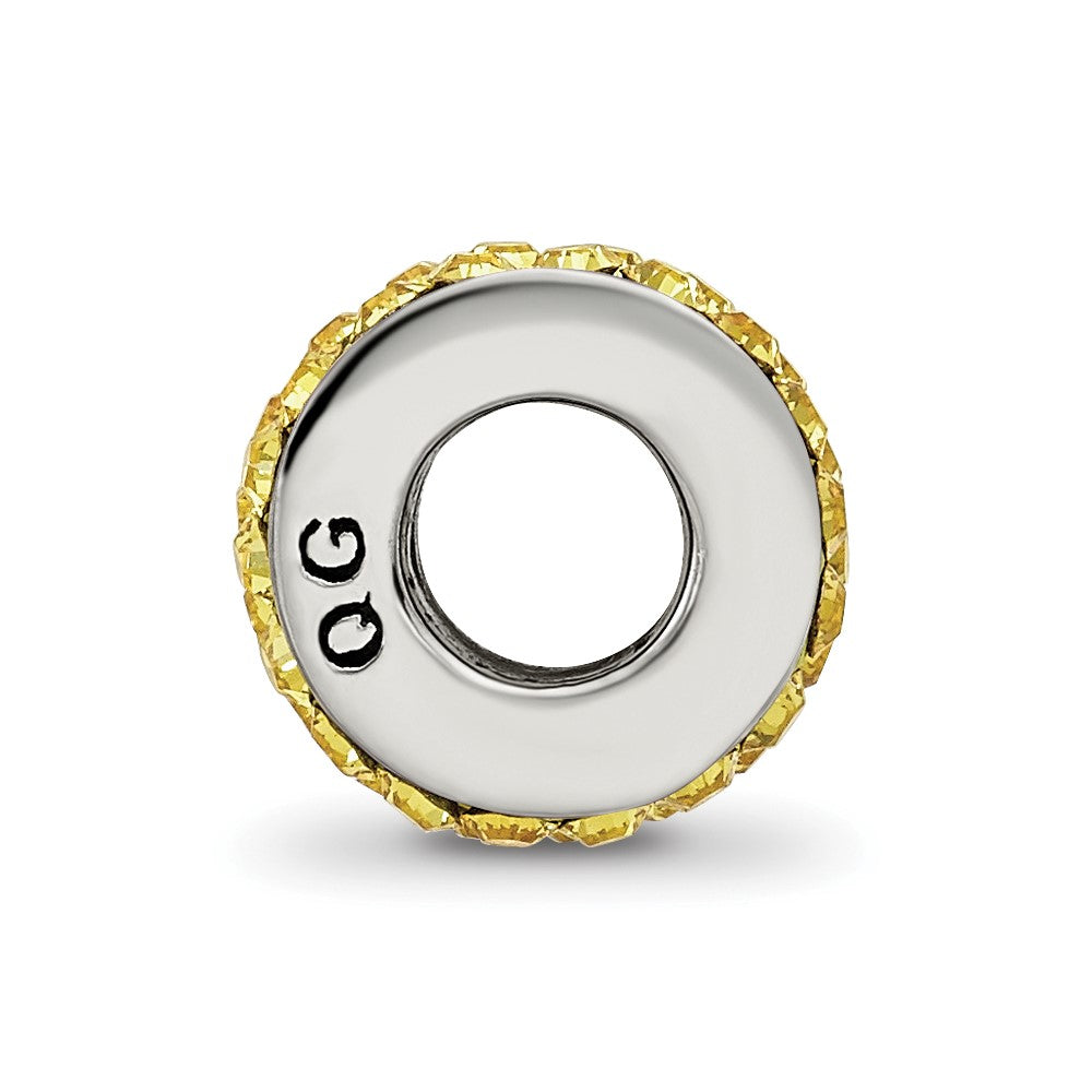 Reflections 925 Sterling Silver Yellow Double Row Preciosa Crystal Bead 10 x 4 mm