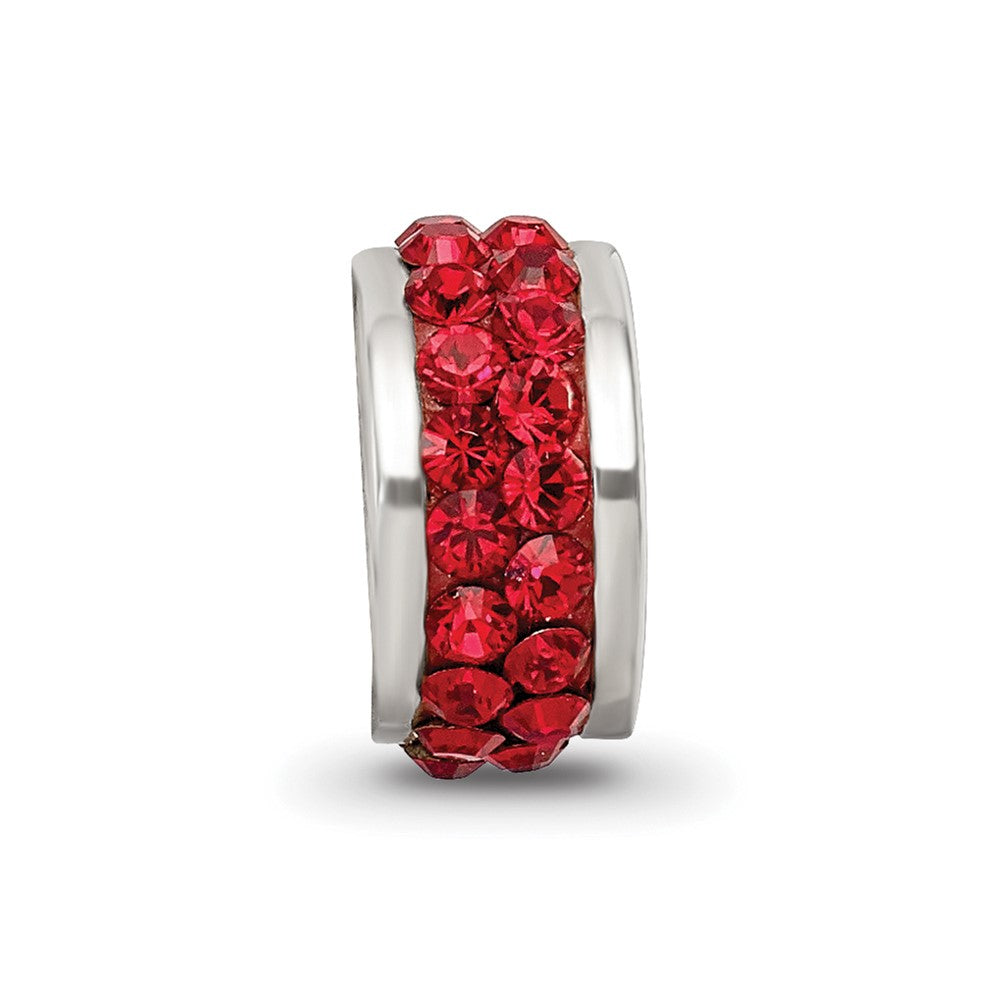 Reflections 925 Sterling Silver Scarlet Double Row Preciosa Crystal Bead 10 x 4 mm
