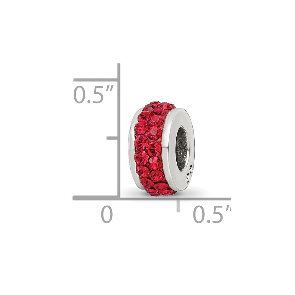 Reflections 925 Sterling Silver Scarlet Double Row Preciosa Crystal Bead 10 x 4 mm
