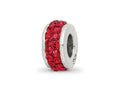 Reflections 925 Sterling Silver Scarlet Double Row Preciosa Crystal Bead 10 x 4 mm
