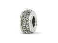 Reflections 925 Sterling Silver Silver/Grey Double Row Preciosa Crystal Bead 10 x 4 mm